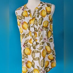 Harvé Benard Sleeveless Lemon Blouse